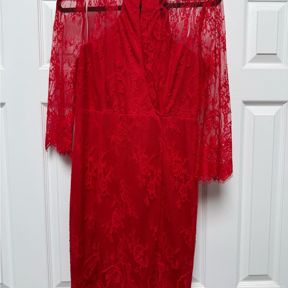 Elegant Red Lace Dress